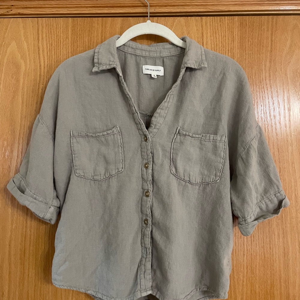 Olive Button-Up Shirt